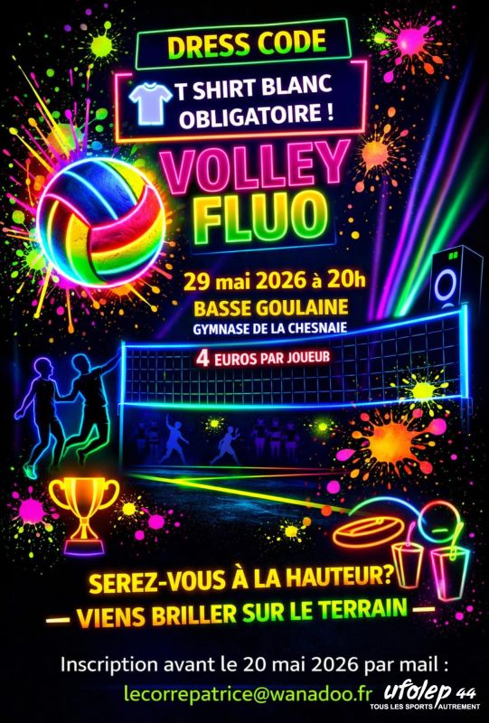 Affiche volley fluo Basse Goulaine 29.05.2026